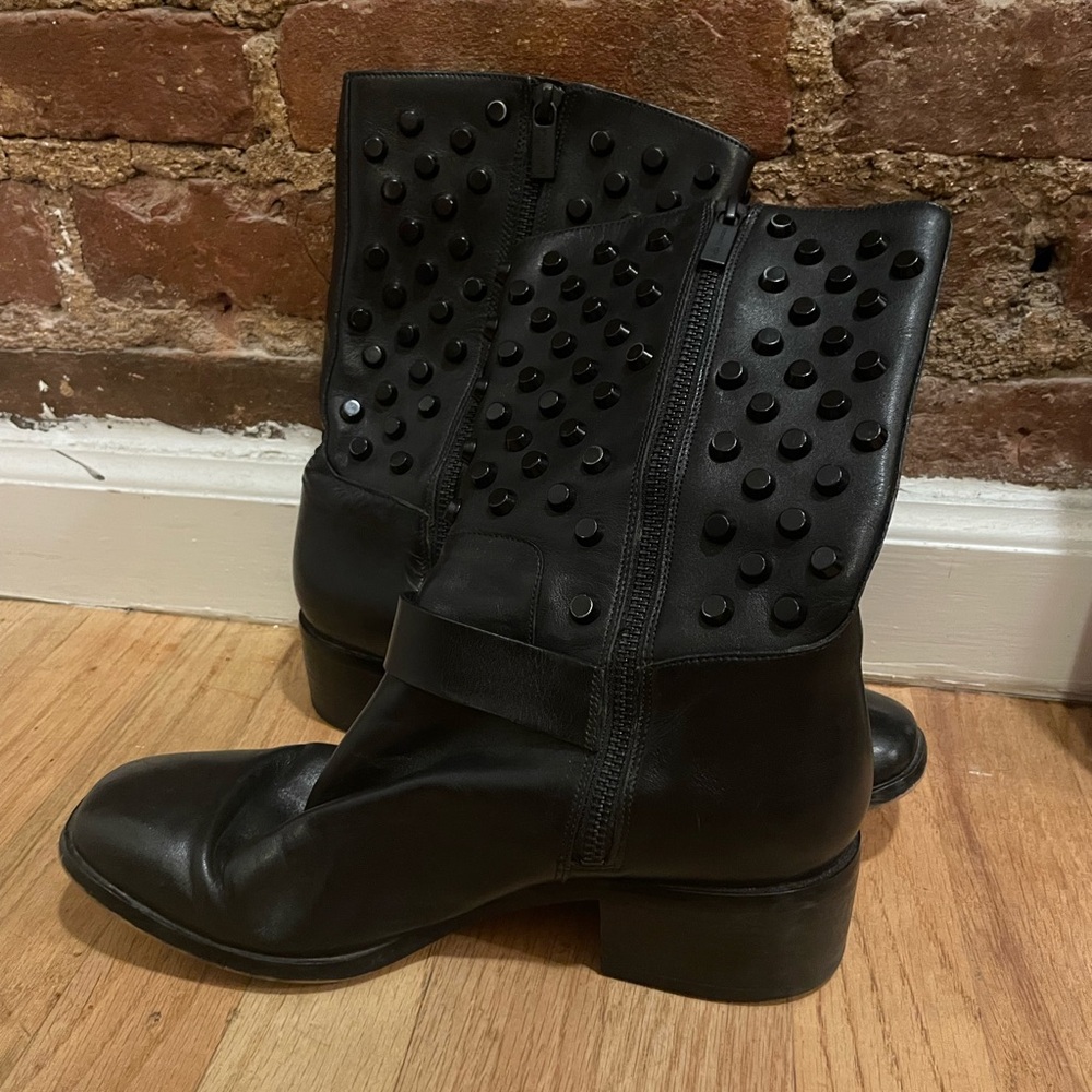 Michael Kors Black Studded Combat Boots - Picture 2 of 4